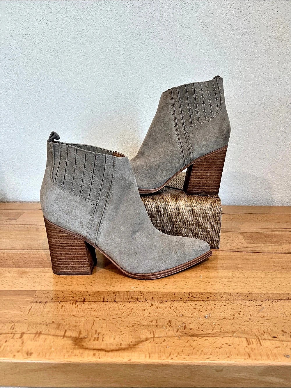 Marc Fisher Gadri Suede Ankle Boots Gray & Brown US 10 M